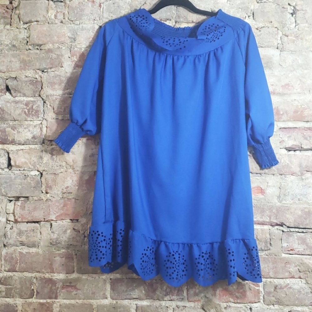 Blue midi dress size medium. Royal blue